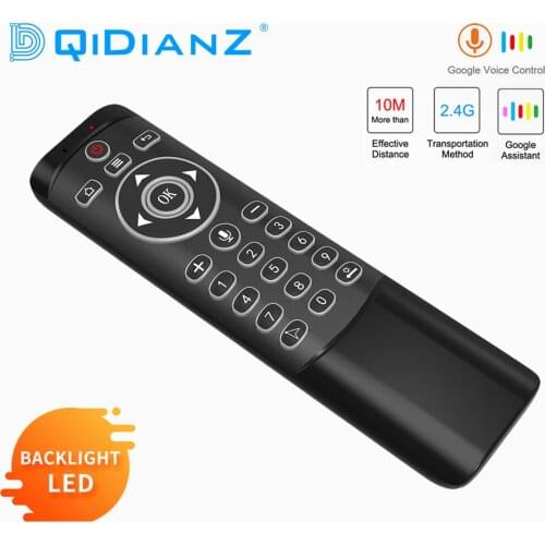MT1 Voice Remote Control Google Air Mouse 2.4G with Gyroscope IR Learning LED Backlit For Android TV Box HK1 X96 H96 MAX Mini