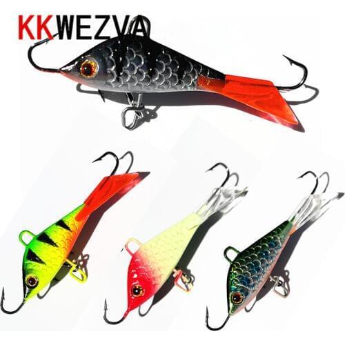 KKWEZVA 4pcs/lot 52mm 7.3g Jig for Fishing Lure winter Ice Fishing Hard Bait Minnow Pesca Tackle Isca Artificial Bait Crankbait