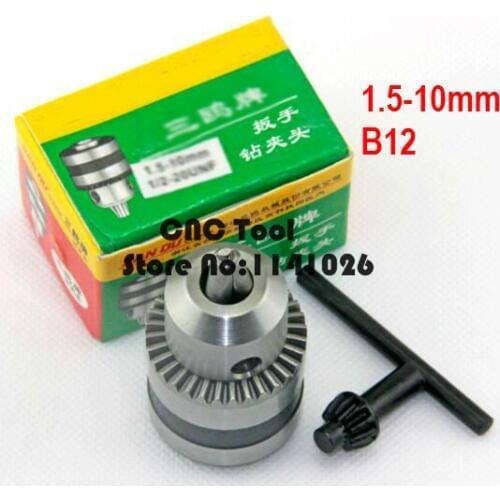 Tapered Tip 1.5-10mm Capacity B12 Mount Key Type Drill Chuck The link to the B12 ,Adaptor for Drills Power Tools ,CNC