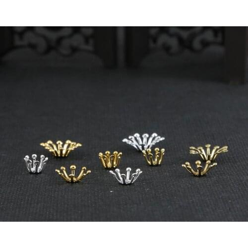 20pcs/lot Brass Flower Shape Bead Cap Jewelry Findings Spacer Beads For Jewelry Making Charms Necklace Bracelets