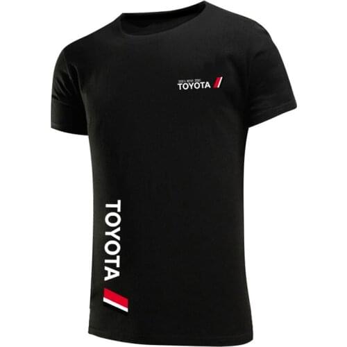Summer short-sleeved TOYOTA shirts mens fashion TOYOTA shirts casual slim solid color printing business mens T-shirts for men
