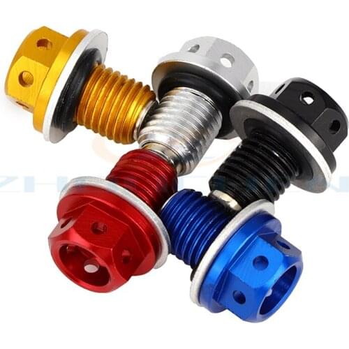 Red Oil Magnetic Drain Bolt Plug For Chinese Engine Lifan YX Zongshen Loncin Pit Dirt Bike 50cc 90cc 110 125cc 140cc 150cc 160cc