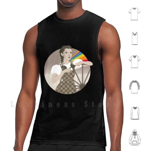 Somewhere tank tops vest 100% Cotton Judy Garland Dorothy Wizard Oz Mgm 1939 Hollywood Movie Classic Icon Diva Song Over