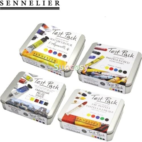 Sennelier 5x 10ml Tube Artist Quality Watercolour Paint Test Pack Tin Set, Artist Oil Stick Test Pack,Art supplies