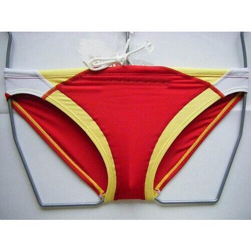 Private customized BOYTHOR A new brand Male classic red color block decoration trigonometric swimming trunks sexy swimming