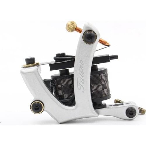 Professional silver Tattoo Coils Machine Cutting 10 Wrap Machine For Liner And Shader Color Iron Tattoo Supplies Tattoo Machines