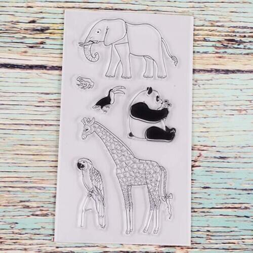 Zoo animals transparent clear stamp for DIY Scrapbooking/Card Making/Stamp set stationary Kids Christmas Fun Decoration Supplies