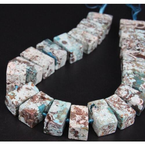 15.5"strand Large Size Natural Blue Ocean Jades Rectangular Slab Loose Beads,Raw Ocean Agates Slice Nugget Pendants Jewelry