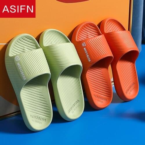 ASIFN Womens Thick Platform Slippers Summer Eva Soft Sole Slide Sandals Leisure Men Ladies Indoor Bathroom Non-slip Women Shoes