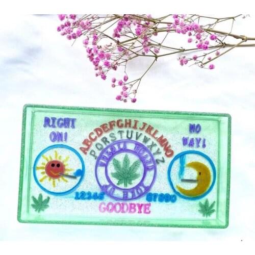 Sun Moon Letters Tray Epoxy Resin Mold Jewelry Cosmetic Box Silicone Mould DIY Crafts Storage Box Decorations Casting Tools