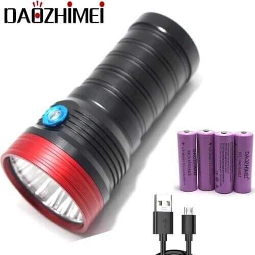 5000LM LED Flashlight 18xT6 Rechargeable Tactical Flashlight Waterproof LED Lantern Camping Flashlight By 4x18650 Battery