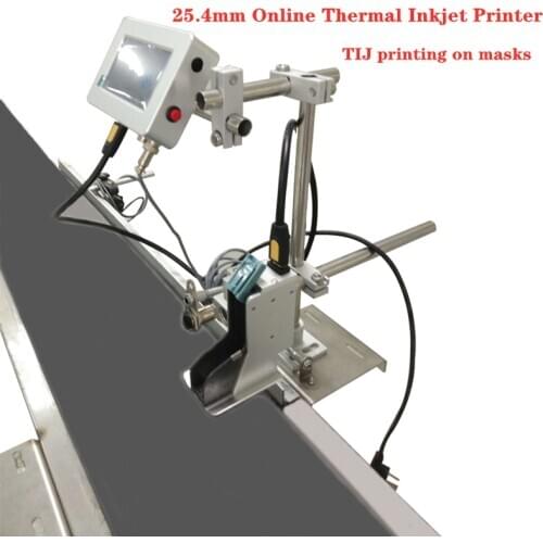25.4mm Automatic Coding Machine Online 15 Languages Digital Inkjet Printer Thermal Inkjet TIJ Printer with 1 Black Ink Cartridge