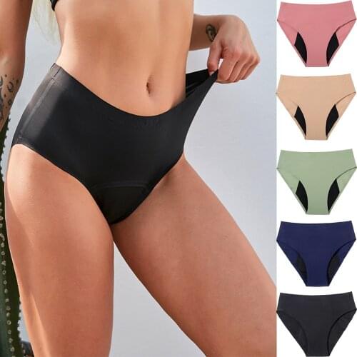 5Pack Seamless Menstrual Panties For Women Leakproof Period Pants Heavy Flow Underwear Four Layers Physiological Underpants