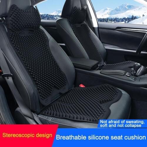 QHCP Silica Gel Universal Car Home Office 3D Breathable Massage Seat Cover Backrest Cushion Chair Cool Mat Auto Neck Pillar Pad