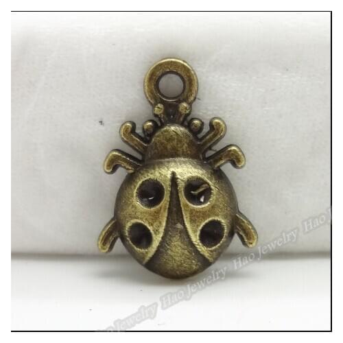 70pcs Vintage Charms Ladybug Pendant Antique bronze Fit Bracelets Necklace DIY Metal Jewelry Making