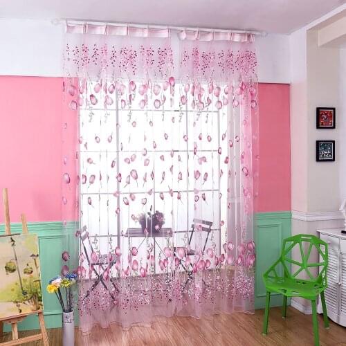 Window Drapes Floral Print Window Curtains Perfect for Kitchen Dining Room 100x200cm