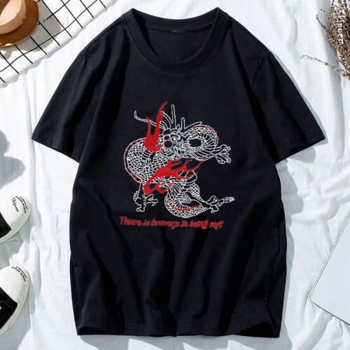 Rockmore Dragon print plus size korte mouw casual streetwear oversized lang shirt% 100 katoen basic T-shirt dames zomer tops