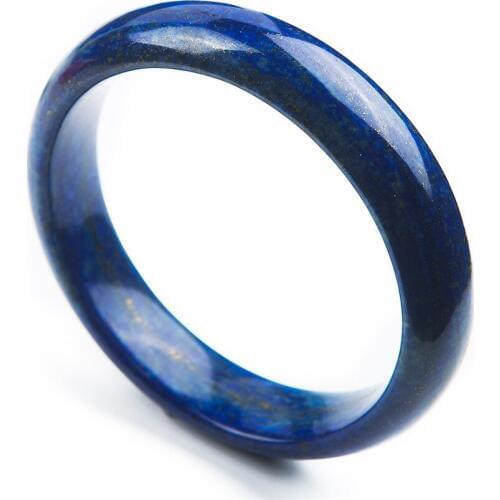 Woman Fashion Bangle Bracelet Jewelry Genuine Natural Deep Blue Lapis Lazuli Bangles Inner Diameter 61mm