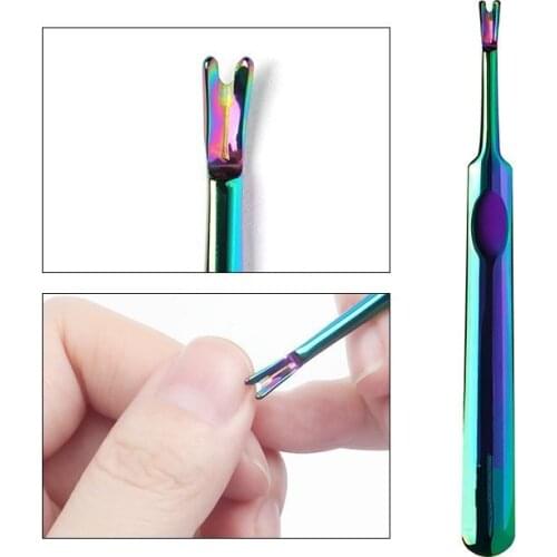 1pcs Full Beauty Cuticle Remover Pusher Trimmer Callus Dead Skin Cut Tools Chameleon Fork Nail Manicure Finger Accessory