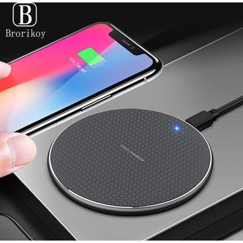 10W Qi Wireless Charger Slim Metal Pad for iPhone 11 Samsung S20 S10 S9 Note 8 9 10 Fast Wireless Charging Quick Charge Adapter