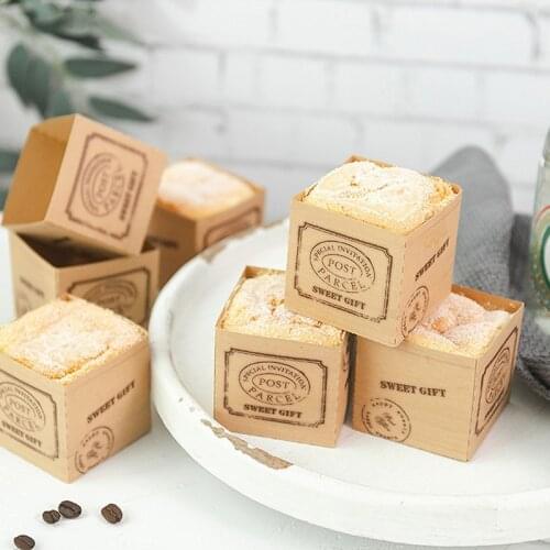 100pcs Paper Cupcake Box Removable Bottom Mousse Cake Muffin Cases Cup Baking Pastry Birthday Wedding Party Decoration