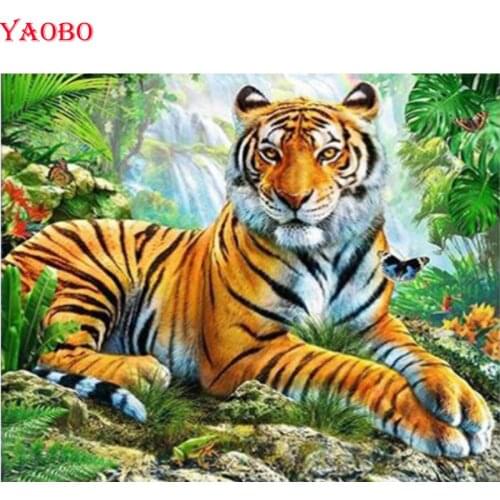 Diamond Painting tiger Animal Cross Stitch Diamond rhinestone Embroidery icon Full diamond scenery rhinestones Home Decor gift