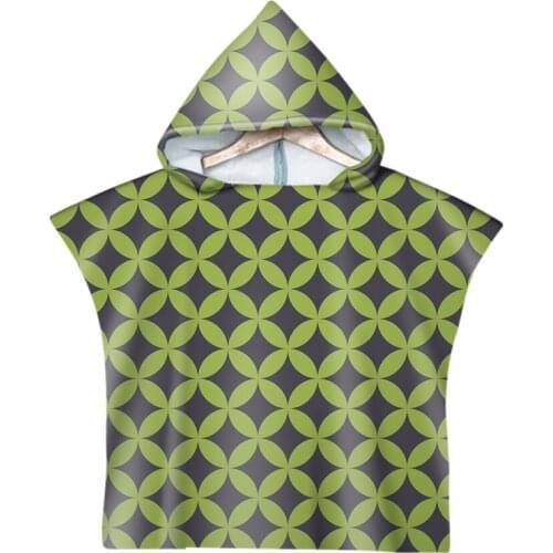 Free shipping Geometric Spiral Circles Hexagons Baby Kids Children Hooded Pool Swim Beach Poncho Towel Novelty Gift