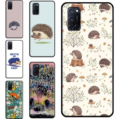 Cute Hedgehog Case For OPPO Find X3 Pro F5 A1K A3S A5S A15 A52 A72 A83 A91 A93 A5 A9 A31 A53 2020 Cover