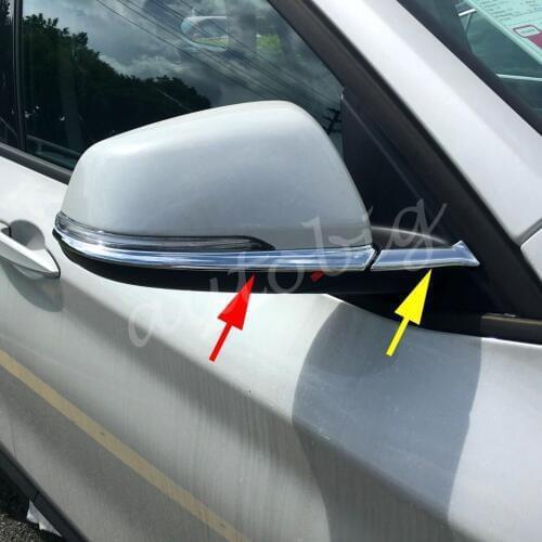 For BMW X1 F48 2016-2020 Rearview Side Mirror Strips Trim Rear View Molding Accessories Triple Chrome