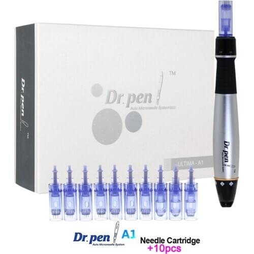 Dr.Pen Ultima A1-C Microneedling Pen Electric Auto Micro Rolling Derma Pen Microneedle Therapy With 12pcs Cartridges Needles