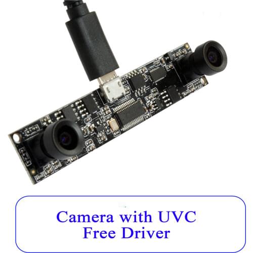 ELP Free driver Mini HD 720P 120 degree wide angle Binocular usb camera for Intelligent transportation system