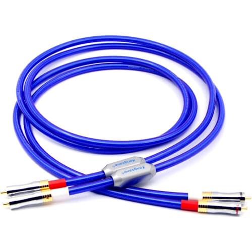 4 Core Oxygen-free Copper Silver-Plated RCA Audio Cable for Amplifier CD Player