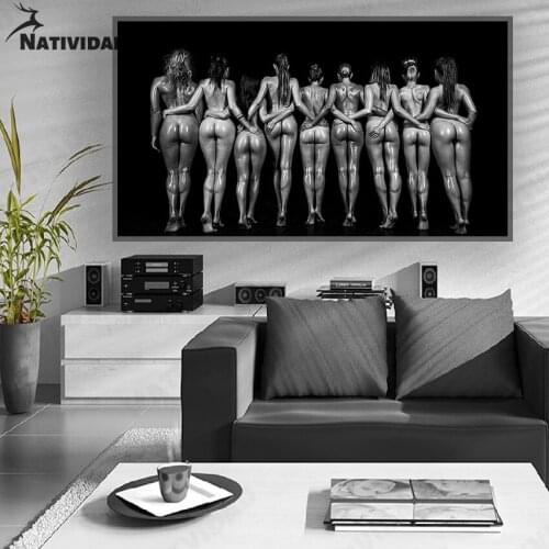 Canvas Painting Sexy Woman Oil Painting Art Body Back Figure Character Print Poster Retro Nude Picture Wall Artist Home Decor