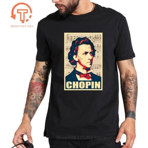 Popular Art Chopin Music Composer Poster T Shirts Piano Music Lovers T-shirt Polish Poet Poland Musician Genius Portrait T shirt
