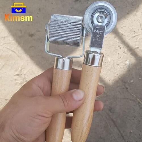 7mm 44mm Car Tire Repair Tool Portable Tire Compaction Roller With Wooden Handle Aid Patch Stitch Bike Wheel Tyre Repair Tool