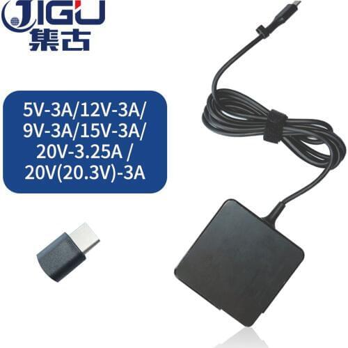 JIGU Fast Charger Type-C Power Adapter 65W 5V3A 9V3A 12V3A 15V3A 20V3.25A 20V3A for MacBook Pro Laptop Tablet Phone USB-C Device