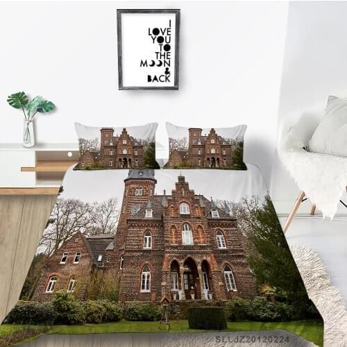 Landscape Bedding Set Castle Classic 3D Vintage Duvet Cover Single Queen Twin Full King Double Beautiful Bedding Set For Teen