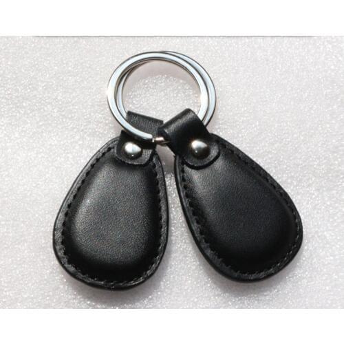Leather key ring No. 3 ID card / F08 cell access cards elevator card / IC card shaped leather key ring