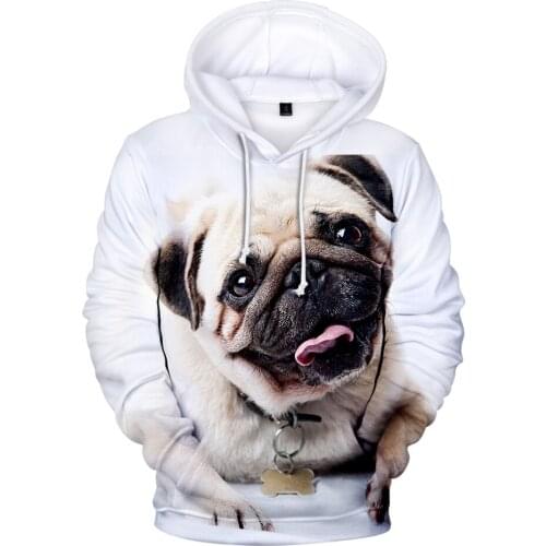 Fashion Autumn Pullover Animal 3D Hoodies Pug Sweatshirt Aikooki Hip hop 3D Hoodies Men Women Casual Sweatshirt Harajuku Hooded