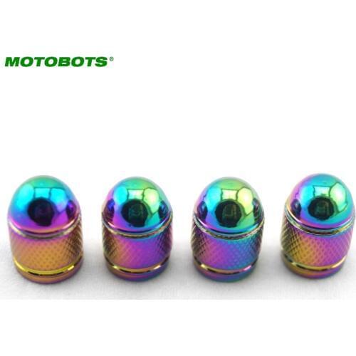 MOTOBOTS 400Pcs Colorful Aluminum Bullet Style Car Motorcycle Rocket-Shaped Air Port Cover Tire Valve Wheel Stem #FD-1296