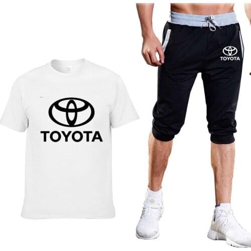 Mens Short sleeve Toyota Car Logo Casual Summer Mens t Shirt Hip Hop T-Shirt high quality Cotton T Shirts pants suit Sportswear