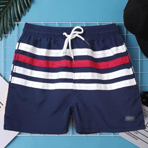 Men Summer Fashion Beach Shorts Striped Swimming Board Short Swimwear Stripe Printing Matching Wear Surfing Pants Swimsuits