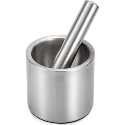 Best Stainless Steel Mortar Pestle Set Pugging Pot Garlic Spice Grinder Pharmacy Herbs Bowl Mill Grinder Kitchen Tool