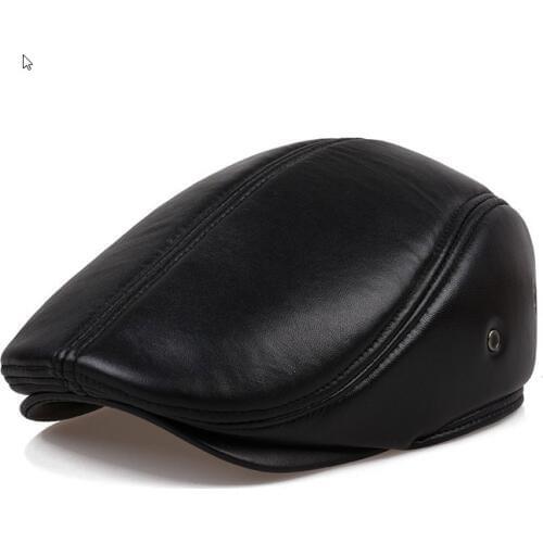 New Design Mens 100% Genuine Leather Cap /Newsboy /Beret /Cabbie Hat/ Hat 45% off
