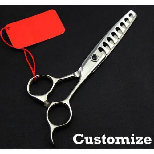 Custom Top-grade 440c STEEL 5.75 inch 8 & 14& 18 Teeth hair scissors barber makas scissor thinning shears hairdressing scissors