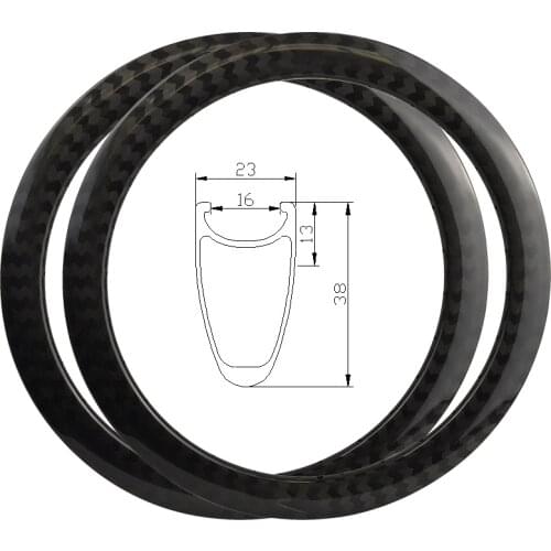 Bicycle Rim 451 Carbon 38mm Depth 23mm Width BMX Carbon Rims 20 * 1-3/8 451 Disc Brake Clincher Wheels Rim 20