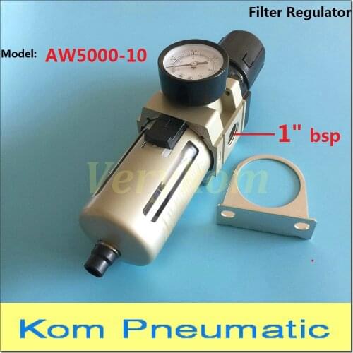 Verykom Pneumatic Air Filter Regulator AW5000-10 G 1 inch With Gauge Cover Auto Drain AW5000-10D 1" bsp Compressor SMC Type