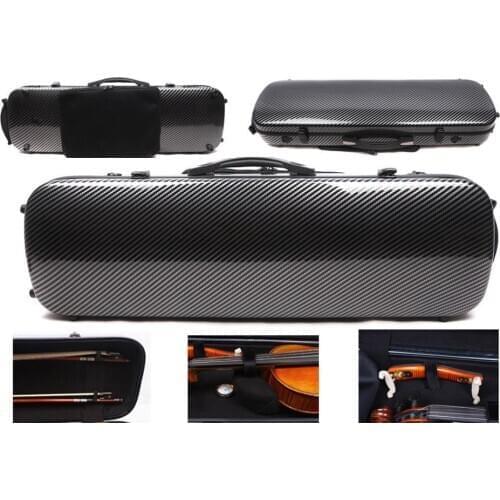 Full Size Violin Case 4/4 Carbon Fiber Box Oblong Box Music sheet bag code lock