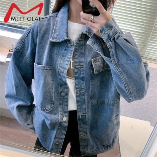 Casual New Denim Jacket Women Clothes Loose Oversized Jeans Jackets Overcoat Korean Style Spring Autumn Coat Female