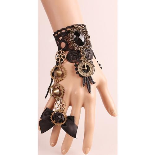 Retro Victorian Bracelet Costume Accessories Fairy Tail Superhero Lace Handwear Halloween Vintage Steampunk Gloves Wrist Cuff